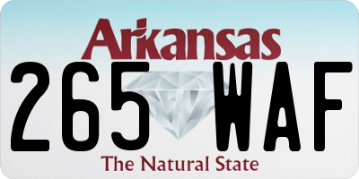 AR license plate 265WAF