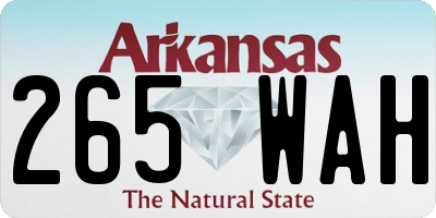 AR license plate 265WAH