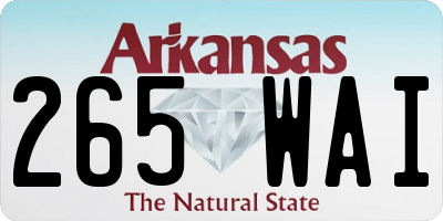 AR license plate 265WAI