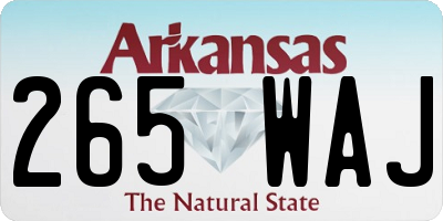 AR license plate 265WAJ