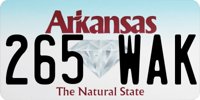 AR license plate 265WAK