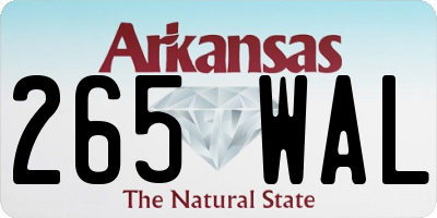 AR license plate 265WAL