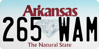 AR license plate 265WAM