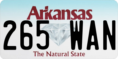 AR license plate 265WAN