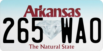AR license plate 265WAO