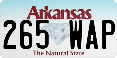 AR license plate 265WAP