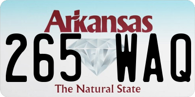 AR license plate 265WAQ
