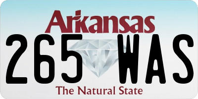 AR license plate 265WAS