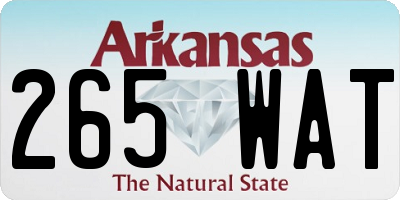 AR license plate 265WAT