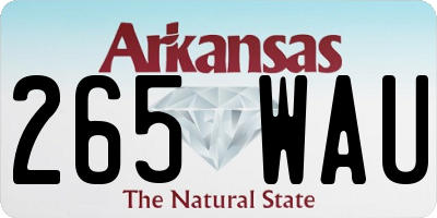 AR license plate 265WAU