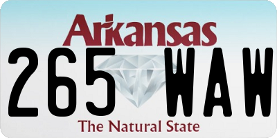 AR license plate 265WAW
