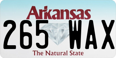 AR license plate 265WAX