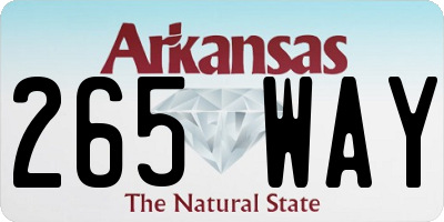 AR license plate 265WAY