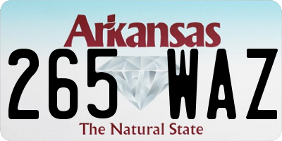 AR license plate 265WAZ