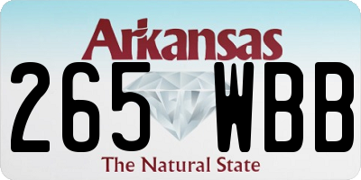 AR license plate 265WBB