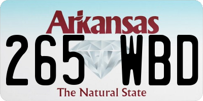 AR license plate 265WBD