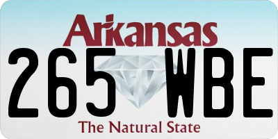 AR license plate 265WBE