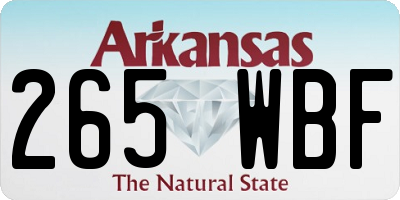 AR license plate 265WBF