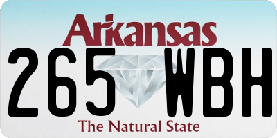 AR license plate 265WBH