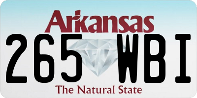 AR license plate 265WBI