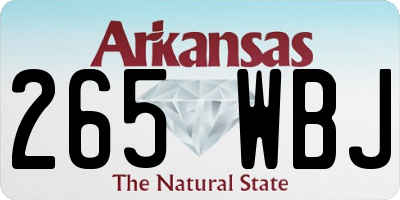 AR license plate 265WBJ