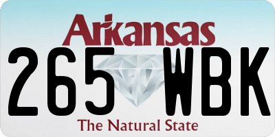 AR license plate 265WBK