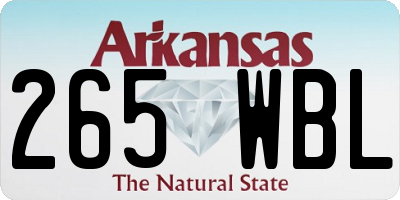 AR license plate 265WBL