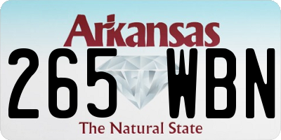 AR license plate 265WBN