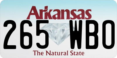 AR license plate 265WBO