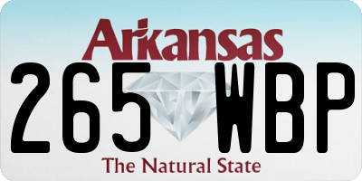 AR license plate 265WBP