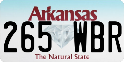 AR license plate 265WBR