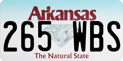 AR license plate 265WBS