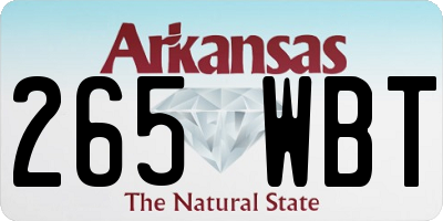 AR license plate 265WBT