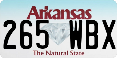 AR license plate 265WBX