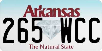 AR license plate 265WCC
