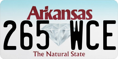 AR license plate 265WCE