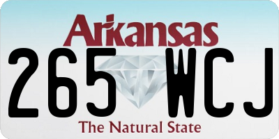 AR license plate 265WCJ
