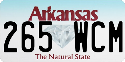 AR license plate 265WCM