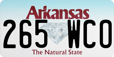 AR license plate 265WCO