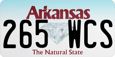 AR license plate 265WCS