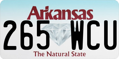 AR license plate 265WCU