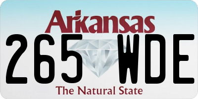 AR license plate 265WDE