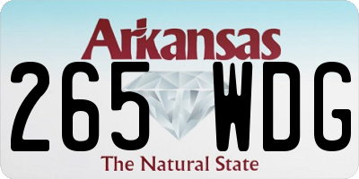 AR license plate 265WDG