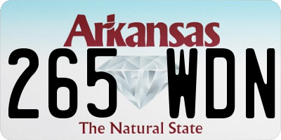 AR license plate 265WDN