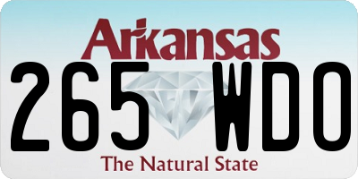 AR license plate 265WDO