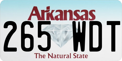 AR license plate 265WDT