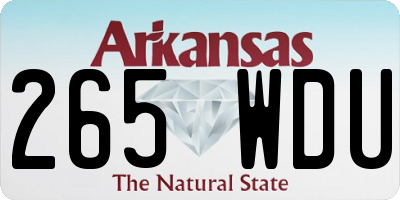 AR license plate 265WDU