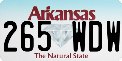 AR license plate 265WDW