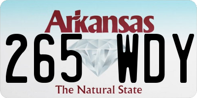 AR license plate 265WDY