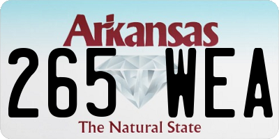 AR license plate 265WEA